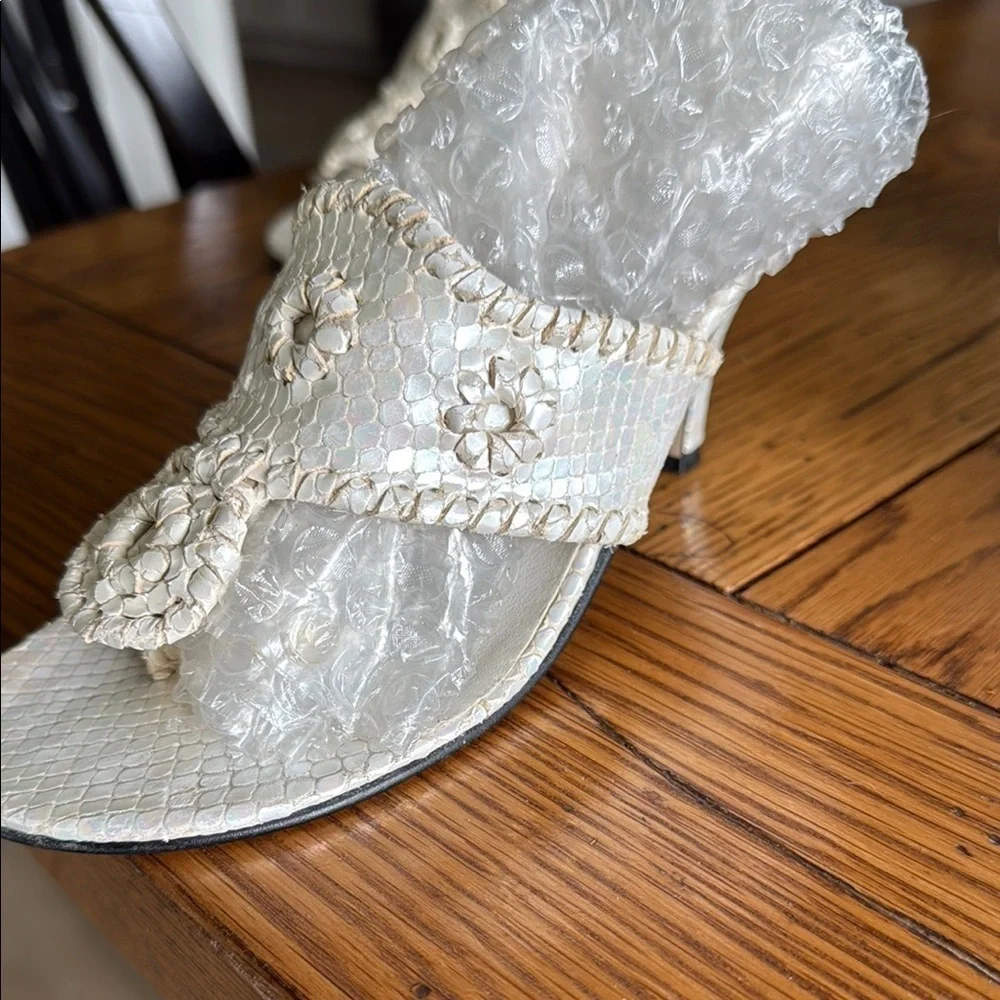 Jack Rogers Whipstitches Kitten Heel Thong Sandals SZ 6 - Picture 6 of 16